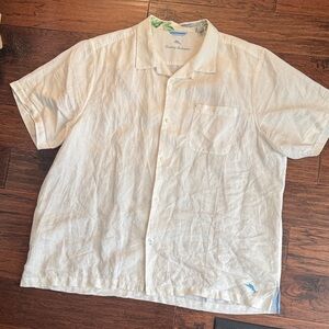 Tommy Bahama Linen White Casual Button Down Shirt